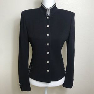Vintage St. John Evening button up rhinestone collar jacket